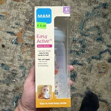 MAM Easy Active 11 Oz Baby Bottles Unisex Gray Fast Flow 4+ Months