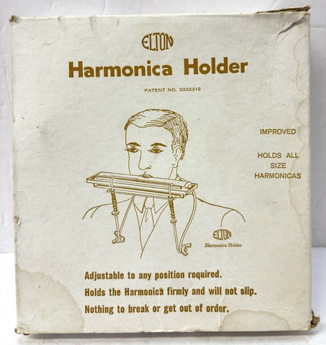 Vintage Elton Hands Free Mundharmonika Halter in Box New Old Stock - Bild 2 von 6