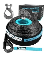 5/8" x 60ft Synthetic Winch Rope Cable Kit, 5/8"x60FT(gray)-38000LBS gray