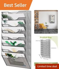 High-Capacity 8 Tier Wall-Mount File Holder - Keep Your Documents Accessible