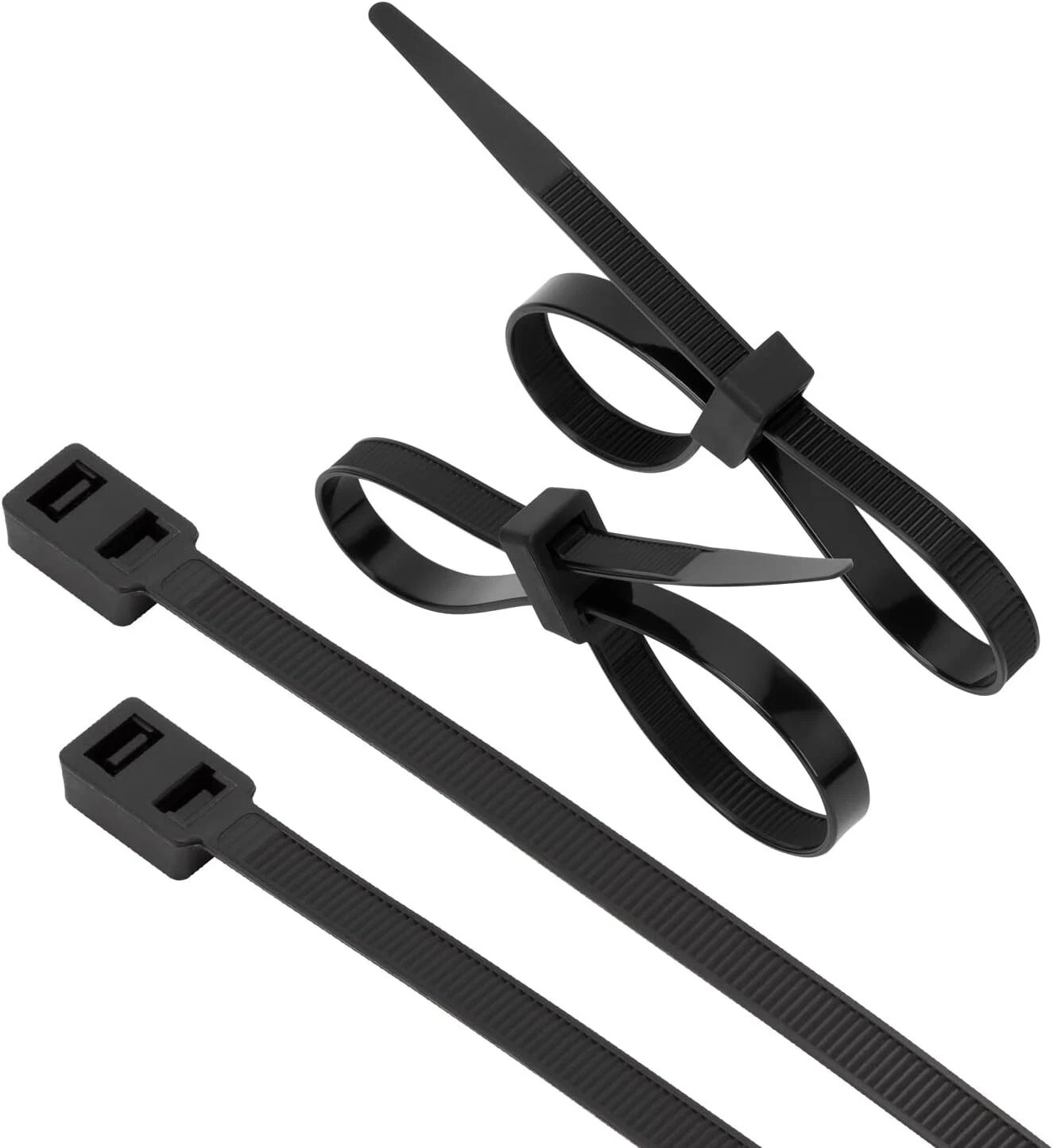 100 PCS Heavy Duty 12-Inch Double Lock Cable Zip Ties with Dual Head Design