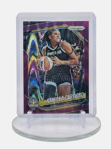 2025 Panini WNBA Prizm Kamilla Cardoso Purple Seismic Prizm /175 Sky #89