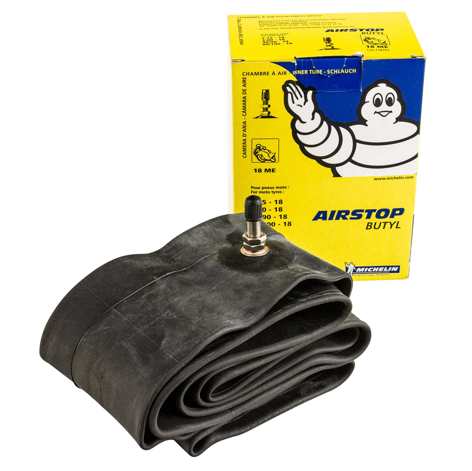 Michelin Road MC Inner Tube 2.75-18, 3.00-18, 80/100-18, 90/90-18 - (Option S)