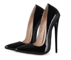Sexy 16cm Women Super High Heels Patent Leather Stiletto Pumps Pointed Toe Shoes