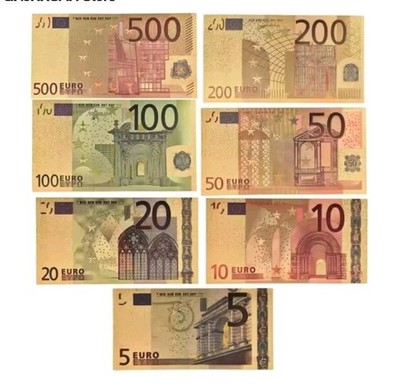 Full Set Goldfolie Euro Banknoten 