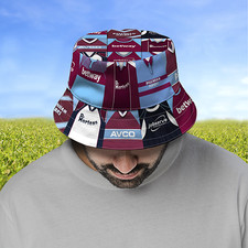 West Ham Retro Shirt Montage Bucket Hat Classic Kits Great Fans Gift