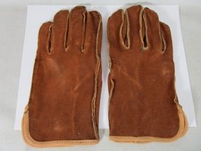 Vintage Small Brown Leather Gloves Unlined Wrist