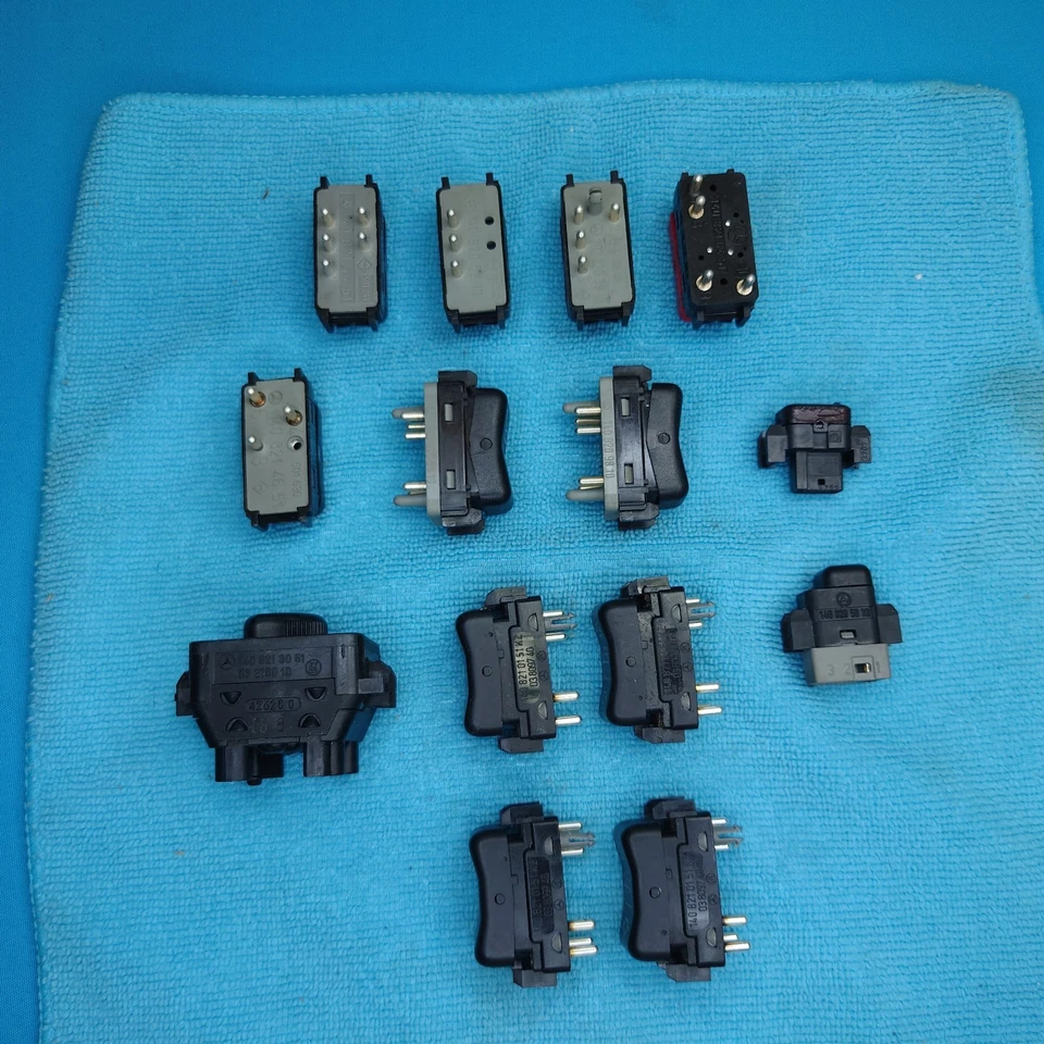Juego de 14 interruptores de consola e control de Windows Mercedes W140 1999 S320 Foto 3 de 4