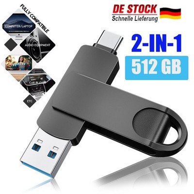 2-in-1-Dual-OTG-Flash-Laufwerk für Smartphones USB 3.1-Speicherstick 512 GB,