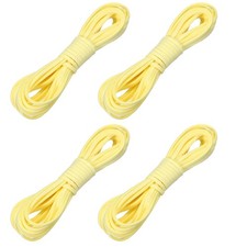 4 Pcs Faux Suede Leather Cord, 2.6mm x 5.5 Yards Flat String, Light Yellow