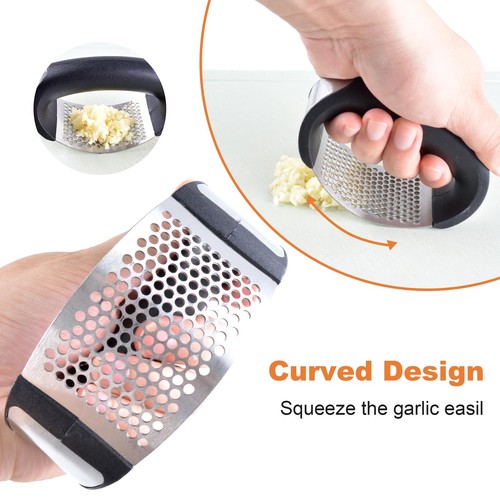 Garlic Mincer - Garlic Press Rocker Stainless Steel Garlic Crusher tool with ... - Picture 2 of 7