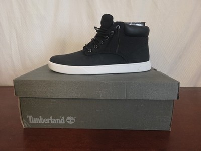 Timberland Groveton Chukka Boots Mens Black Leather Canvas High Top Sz 9 / 9464B