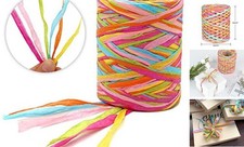 Colored 262 Feet Raffia Paper Ribbon,6 262 Ft Multi-color Orange Rose Red