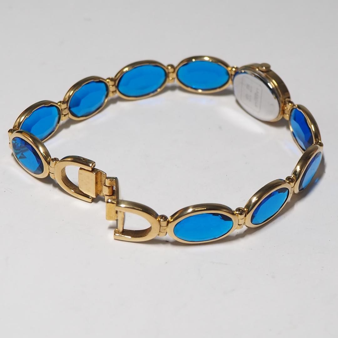 Seiko LaSalle Bangle Watch Ladies Quartz F508 Gold Blue