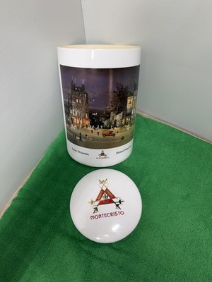 Montecristo Cigar Humidor Jar Michel Delacroix Tabac Delacroix Paris Art White