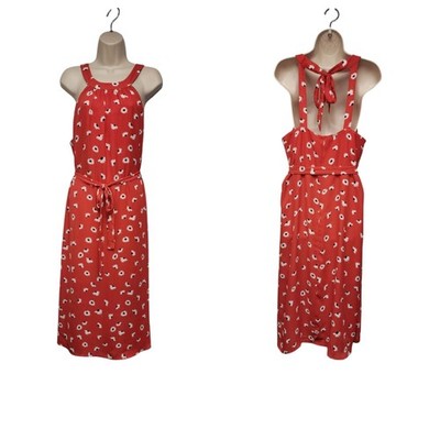 Three Pink Hearts Halter Dress Daisy Print Woman's Size XXL