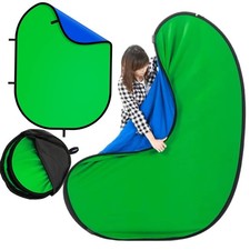 Blue Green Screen Backdrop Double Sided Collapsible Greenscreen Backdrop with...