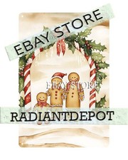 Family Gingerbread Metal Sign Christmas Portrait Holiday Decor