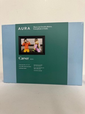 Aura Carver Gravel WiFi Digital Black Picture Frame 10.5''x2.1 x7.3