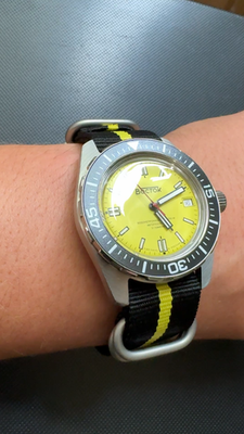 Vostok Amphibia 14050B Watch Tourist Automatic Yellow Exclusive