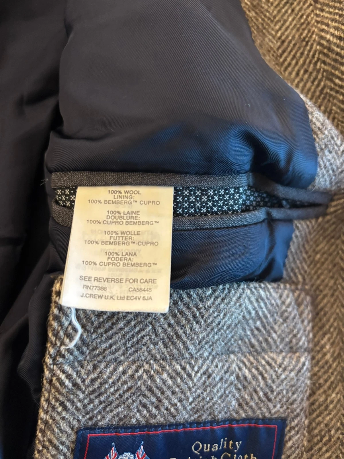 J.Crew Ludlow Moon Tweed Topcoat Coat 38S Brown Herringbone 100% Wool *DAMAGED* image 5