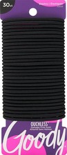 Ouchless Elastic Hair Ties, 30 Ct, Black, 4MM Rubber Bands, Pain-Free
