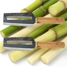 2pcs Sugar Cane Knife Sugarcane Peeler Knife Manual Handheld Peeling Tool Steel
