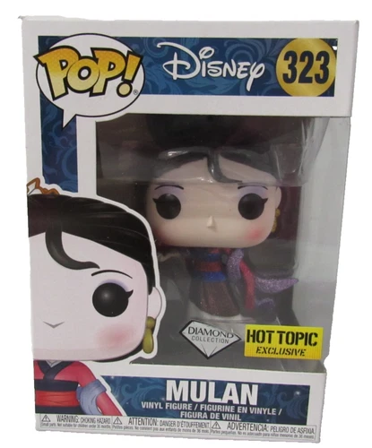 Disney Funko Pop  Vinyl  Mulan  323  Diamond Edition   Hot Topic Exclusive