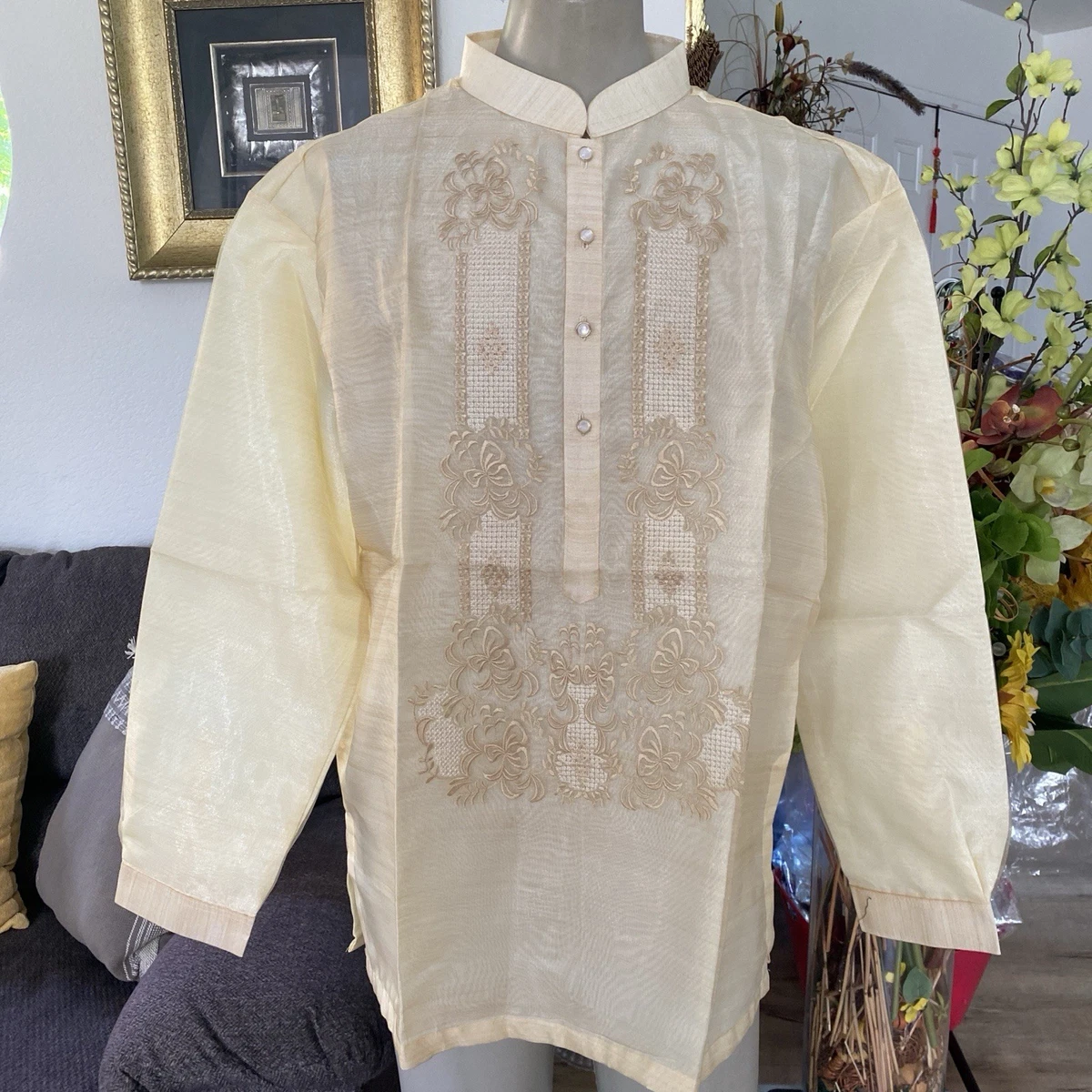 Ivory Long Sleeve Big & Tall Dress Shirts for Men for sale | eBay