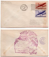 FIRST FLIGHT - Seattle, Washington to Tokyo, Japan 1947 Air Mail Cover