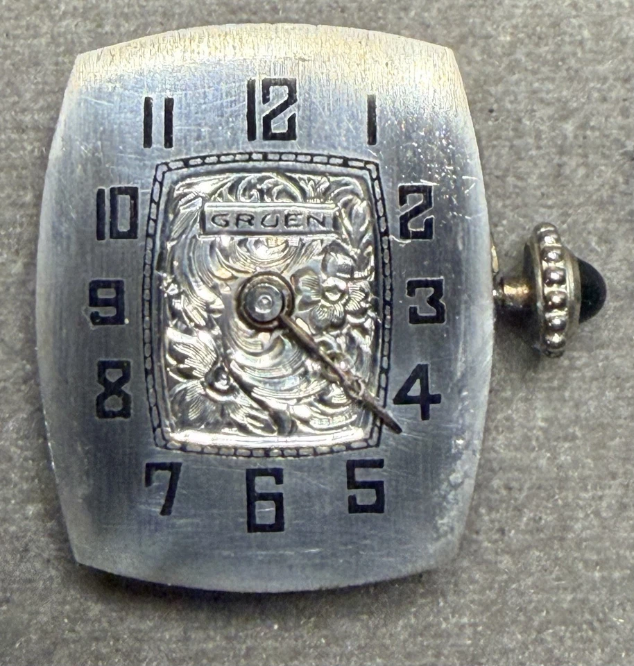 EARLY Vintage GRUEN 17J Reloj Damas Movimiento, Esfera y Corona - Funcionando Foto 2 de 4