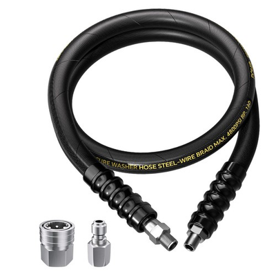 #ad 5ft Pressure Washer Whip Hose 4800 PSI 3 8in Steel Braided QuickConnect $35.09