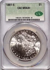 1881-S - Morgan Silver Dollar - CAC MS64+  White
