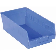 Akro-Mils 30130 Plastic Shelf Bin Nestable - 6-5/8"W x 11-5/8"D x 4"H Blue Lot