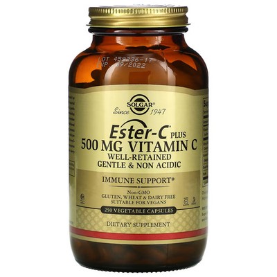 2 X Solgar, Ester-C Plus, Vitamin C, 500 mg, 250 Vegetable Capsules