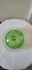 Vintage Green Depression Glass Covered Butter Dish