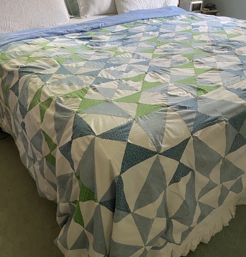 Quilt, No Batting, Large, 102”x89”, Handmade Good Condition, See Pics.