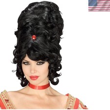 1960s Inspired Beehive Wig - Lightweight Black Hair for Parties Cosplay