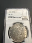 1885-O Morgan Silver Dollar NGC MS64 Blast White Nice Luster New Orleans O Mint