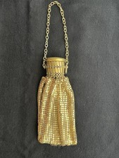 Collectible Antique Whiting Davis Mesh Small Purse Beggar s Bag Gold Tone