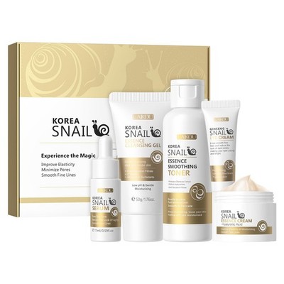 LAIKOU Korean Skin Care, care set, Care Kit Snail and Ginseng 5pcs 