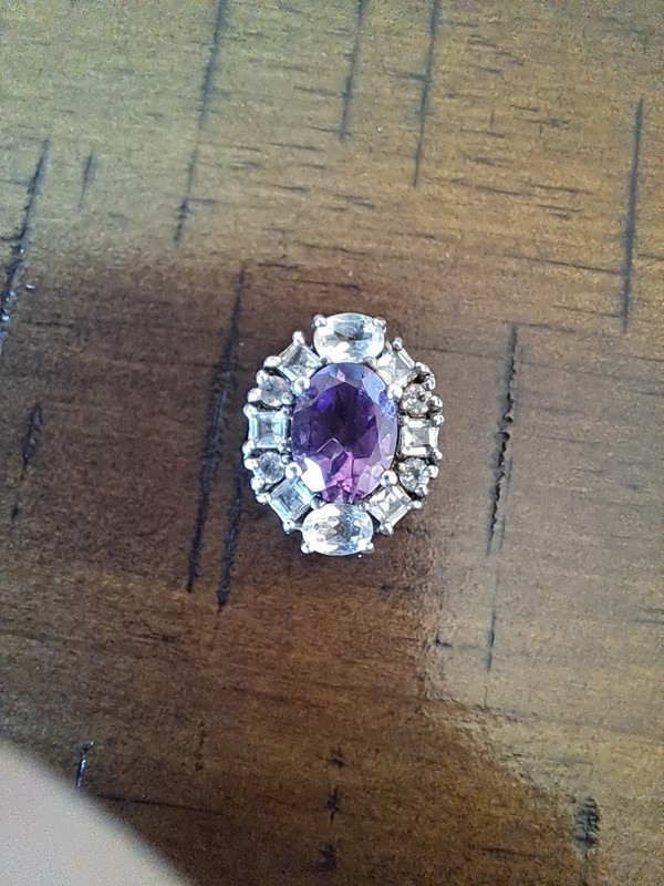 925 RUF amethyst and white sapphire pendant