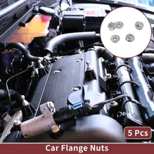 5 Pcs M3x0.5 Car Flange Nuts 316 Stainless Steel Girded Hex Silver Tone