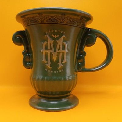 Disney Haunted Mansion grün Steinzeug Becher Kelch 12 Unzen Monogramm Fledermausrand