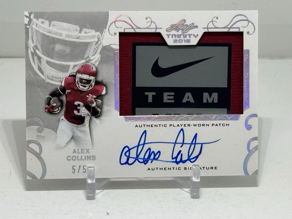 2016 LEAF TRINITY ALEX COLLINS #PA-AC1  PATCH RC  3-CLR AUTO RPA  SHIPS SAME DAY - Image 3 of 4