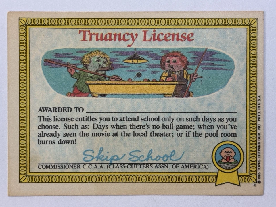 Garbage Pail Kids OS1 1985 serie 1 #26a Lobby Robbie - mate (en muy buen estado) ¡Ver fotos! Foto 2 de 4