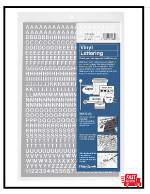 Chartpak Self-Adhesive Vinyl Capital Letters And Numbers, 1/4 Inches High, 610
