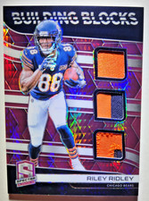 2019 Spectra Building Blocks Riley Ridley Bears Patch Neon Pink Prizm /15 Rookie
