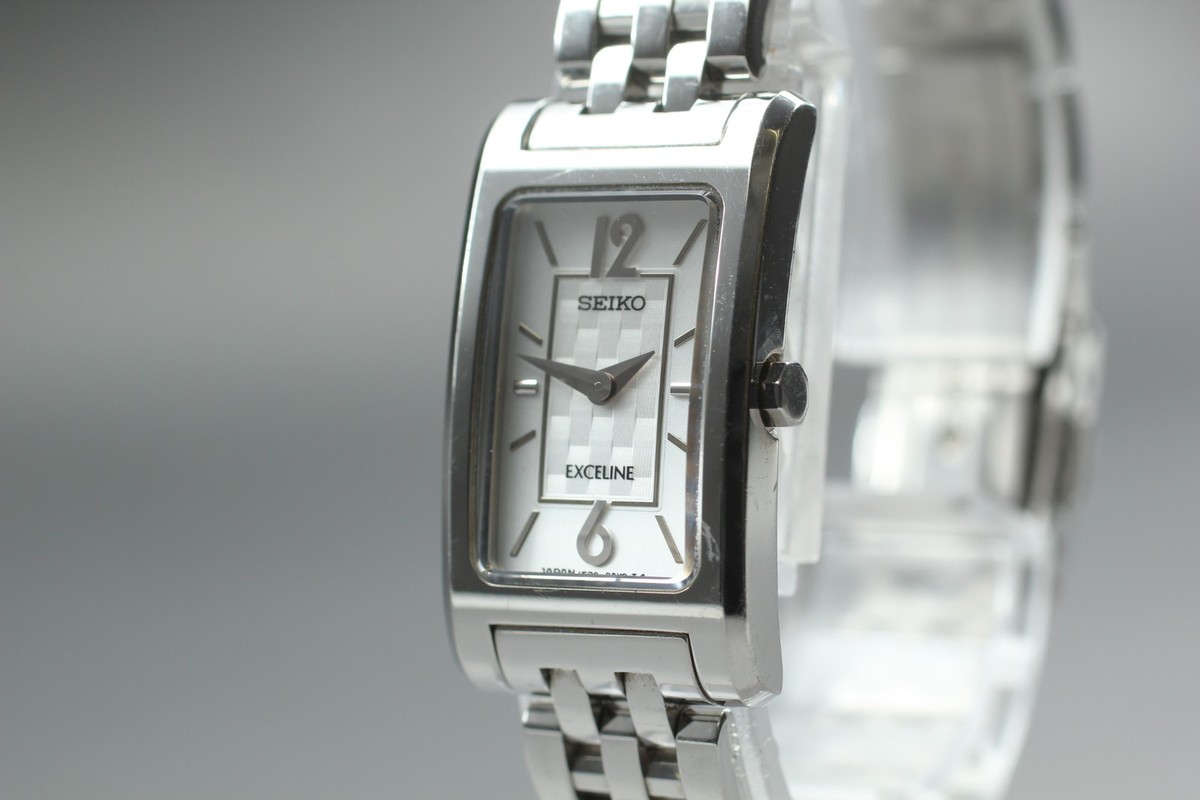 Vintage 2003 N MINT Seiko Exceline 1F20-0AN0 Tank Quartz Womens