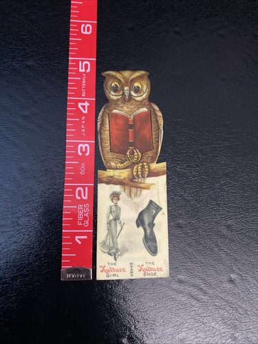 Vintage 1900s Kulture Ladies Shoes Owl Celluloid Advertising Bookmark Bandcroft - Picture 6 of 13